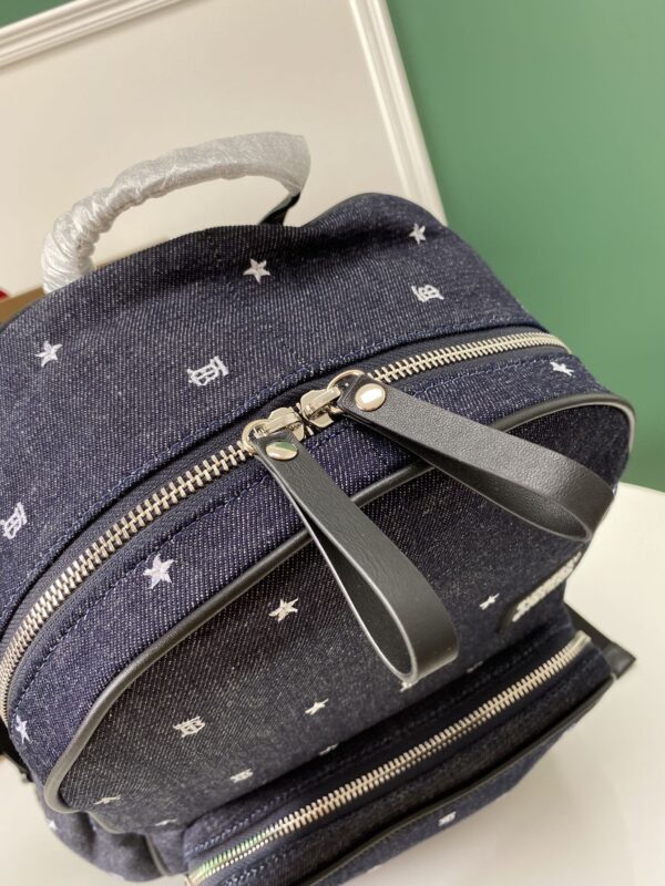 Burberry Nylon Embroidery Backpack - Blue - Image 4