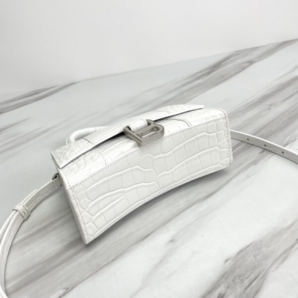 Balenciaga Hourglass Small Bag (Silver Buckle) - White - Image 5