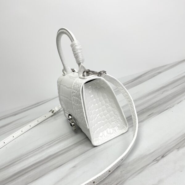 Balenciaga Hourglass Small Bag (Silver Buckle) - White - Image 3