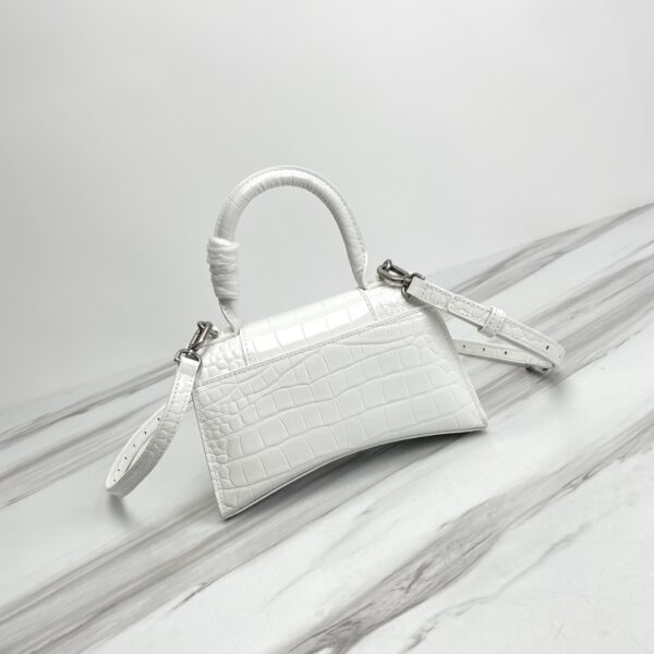 Balenciaga Hourglass Small Bag (Silver Buckle) - White - Image 4