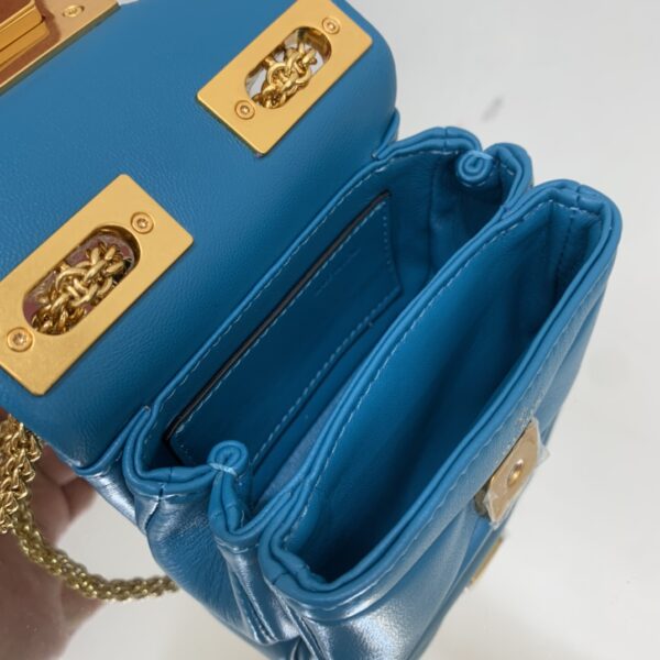 Valentino Garavani One Stud Soft Mini Chain Handbag - Blue - Image 3