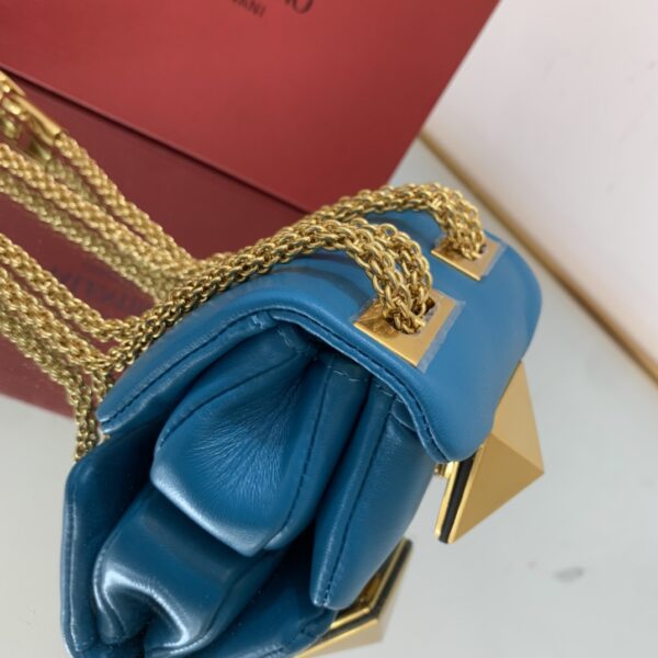 Valentino Garavani One Stud Soft Mini Chain Handbag - Blue - Image 4