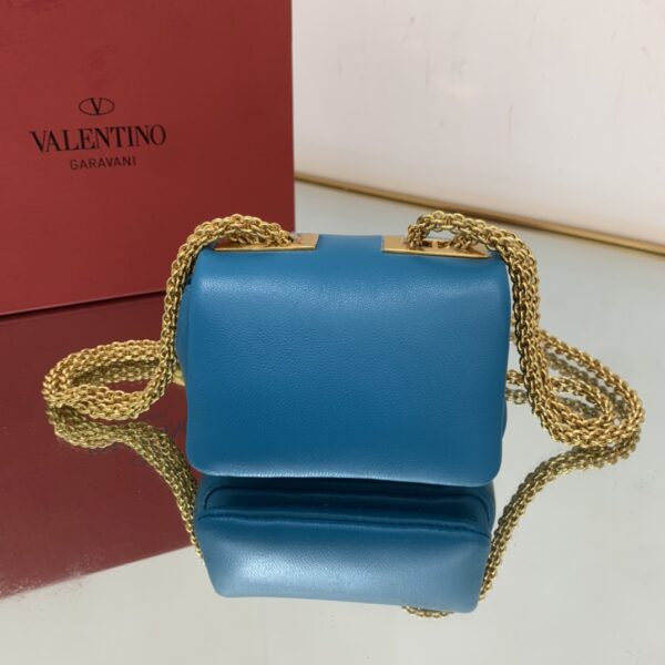 Valentino Garavani One Stud Soft Mini Chain Handbag - Blue - Image 5