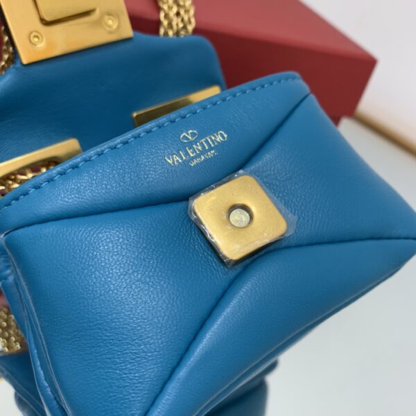 Valentino Garavani One Stud Soft Mini Chain Handbag - Blue - Image 2